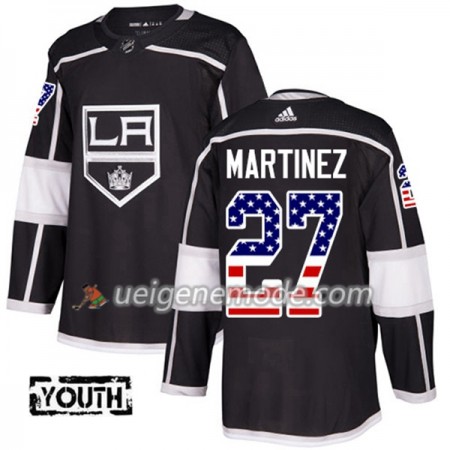 Kinder Eishockey Los Angeles Kings Trikot Alec Martinez 27 Adidas 2017-2018 Schwarz USA Flag Fashion Authentic